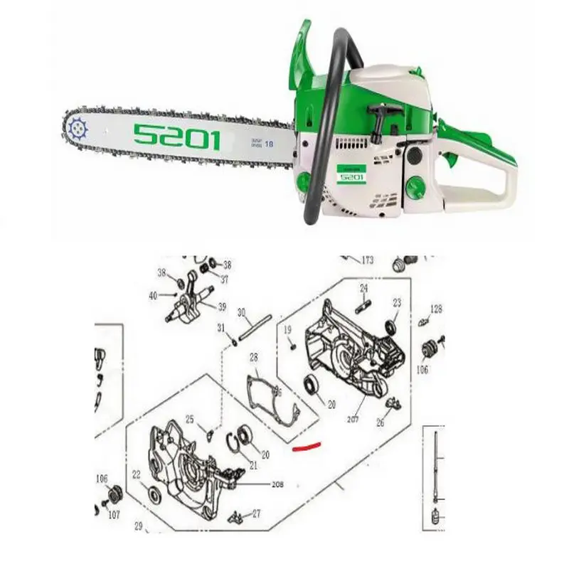 PACHET REPARATIE DRUJBA RURIS 5201.S( PACHET REPARATIE DRUJBA RURIS 5201.S(VERDE) SEMICARTERE ST+DR + GARNITURA+SEMERINGURI - imagine 1